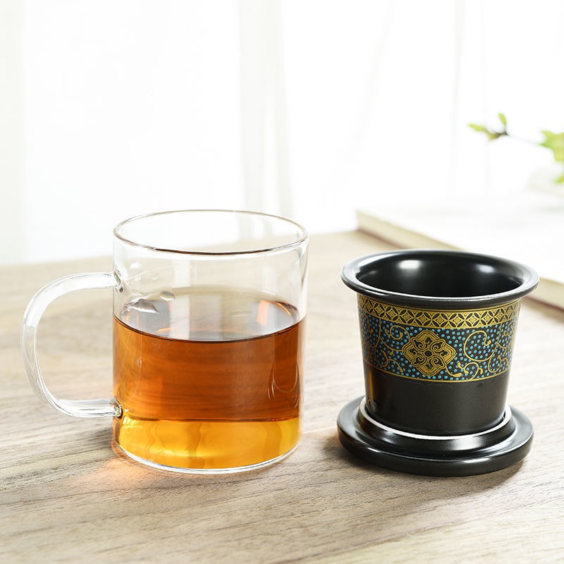 bộ lọc ly tách trà tinh xảo dây đai Băng che ngăn cách và nước, làm ấm trà, cốc đựng nước gốm sứ trong suốt giữ n