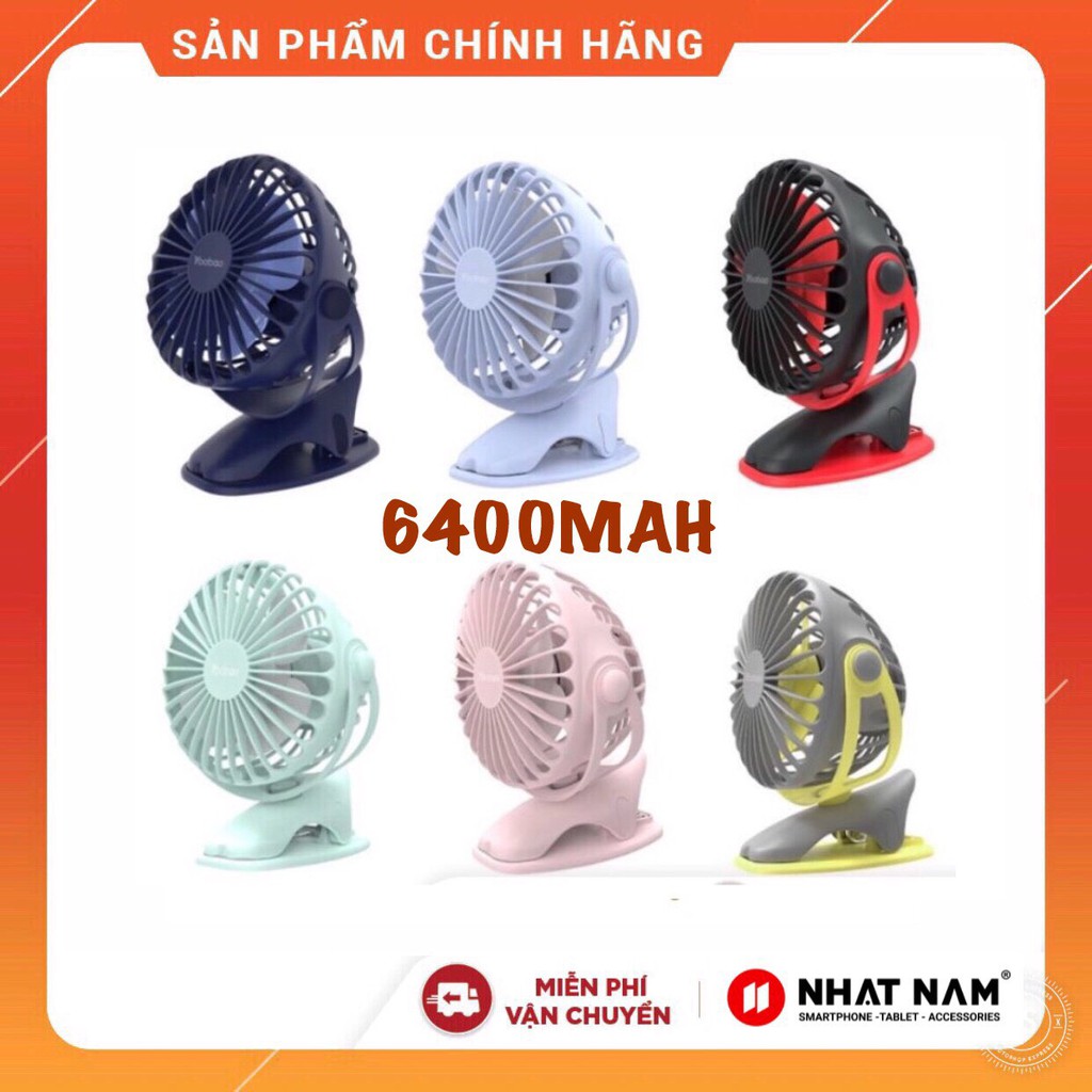 Quạt Tích Điện YooBao 6400mah, hàng loại 1 , có 4 cấp độ gió, siêu mát, pin trâu, dùng cho trẻ em, văn phòng.