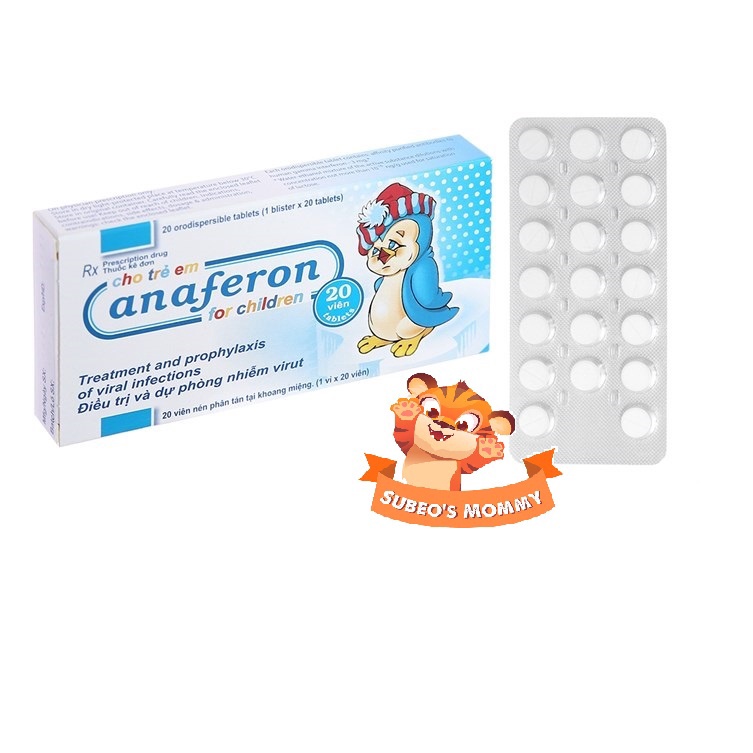 Tăng đề kháng cho bé Anaferon Nga hộp 20 viên.