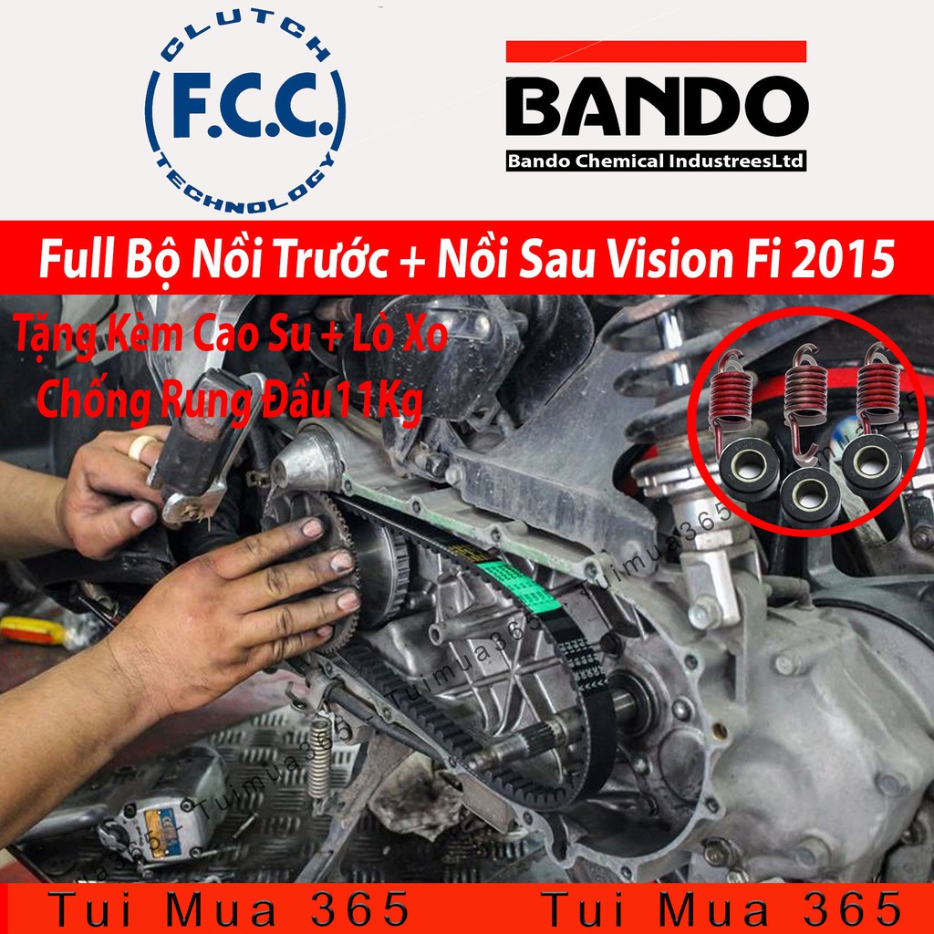 Full Bộ nồi trước và Nồi Sau Honda Vision Fi ( Bando / FCC )