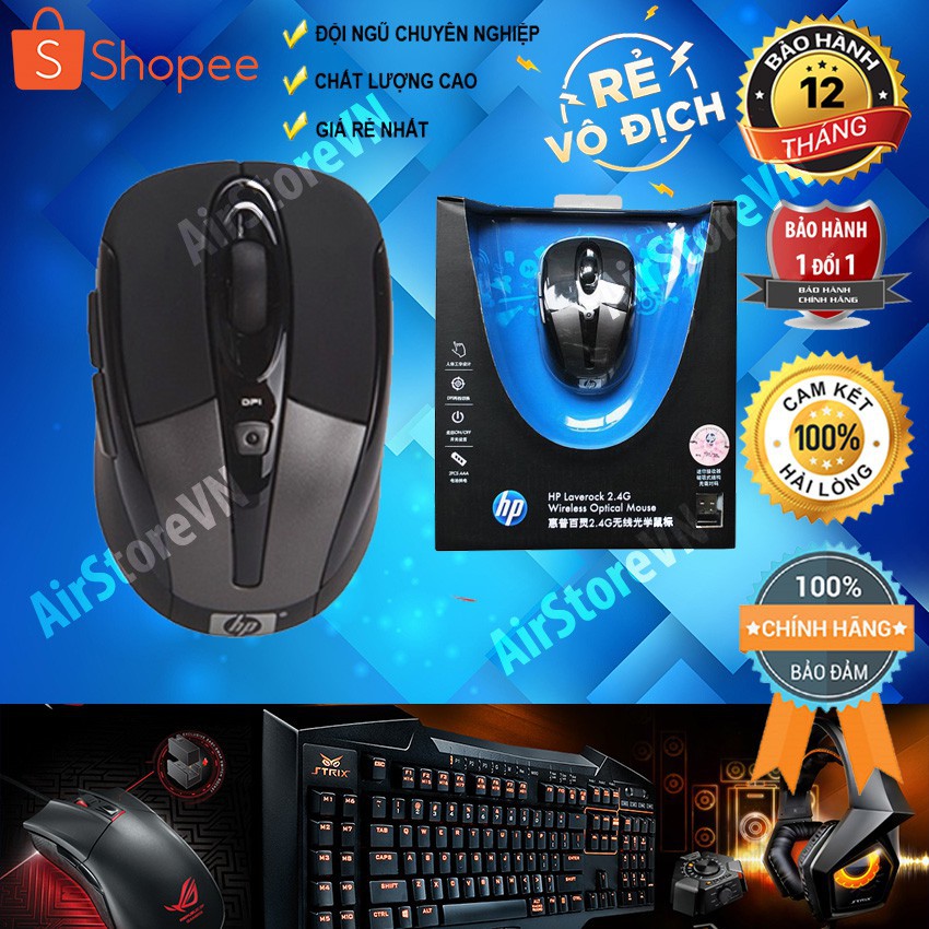 CHUỘT KHÔNG DÂY HP LAVEROCK 2.4G 1600 DPI 5 NÚT - HÀNG CHÍNH HÃNG - HÀNG CHÍNH HÃNG