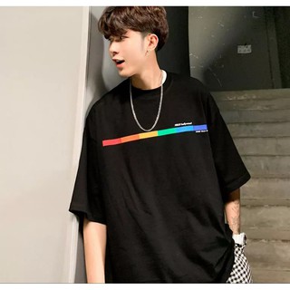 áo thun tay lỡ nam nữ Stee RAINBOW 3 size M L XL chất liệu vải cotton Ngầu Unisex  PhillipStore ao thun nam