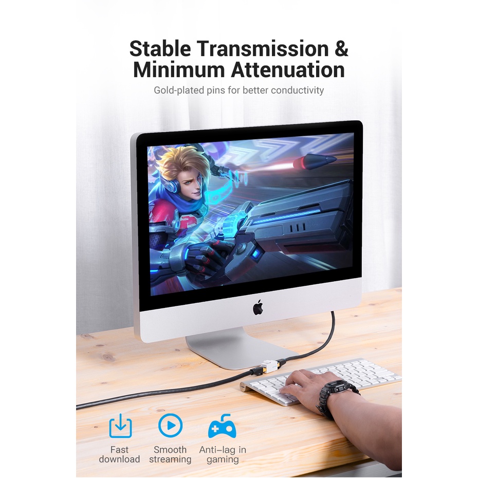 Đầu nối dài cáp mạng Cat5e Vention VDD-B07-W