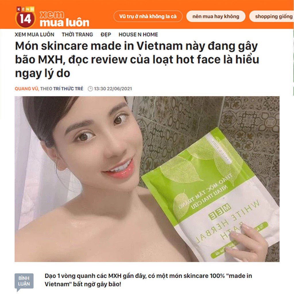 Combo Dưỡng Trắng, Dưỡng Ẩm MEE NATURAL - Tắm TrắngThảo Mộc Nhau Thai Cừu -Xịt Viêm Nang Lông