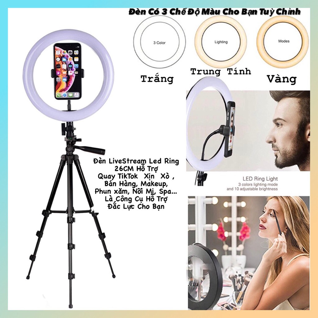 ĐÈN LIVESTREAM  26CM LED RING - ÁNH SÁNG CHUYÊN NGHIỆP | WebRaoVat - webraovat.net.vn