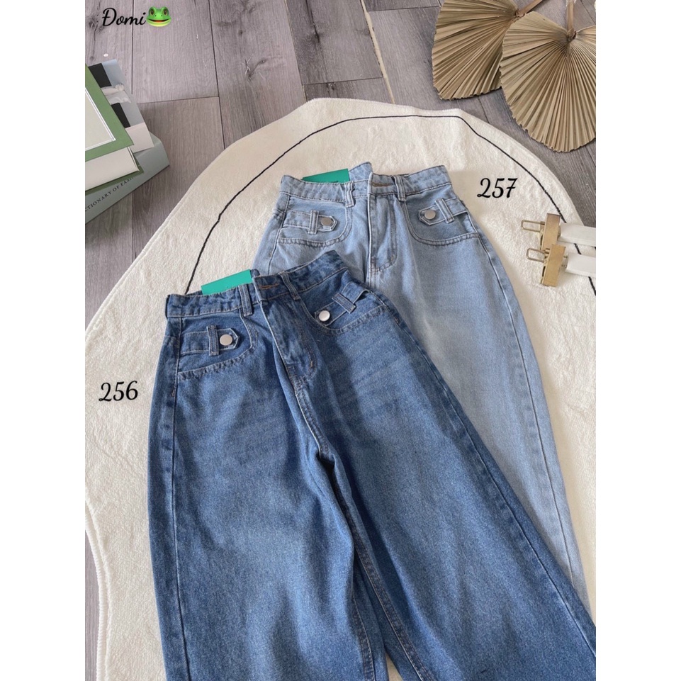 Quần Baggy Jean Nữ Lưng Cao tôn dáng-JT