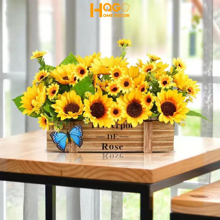 Hoa lụa, Giỏ hoa Gỗ  Cafe in cắm sẵn  nhiều mẫu hoa độc đáo, mới lạ