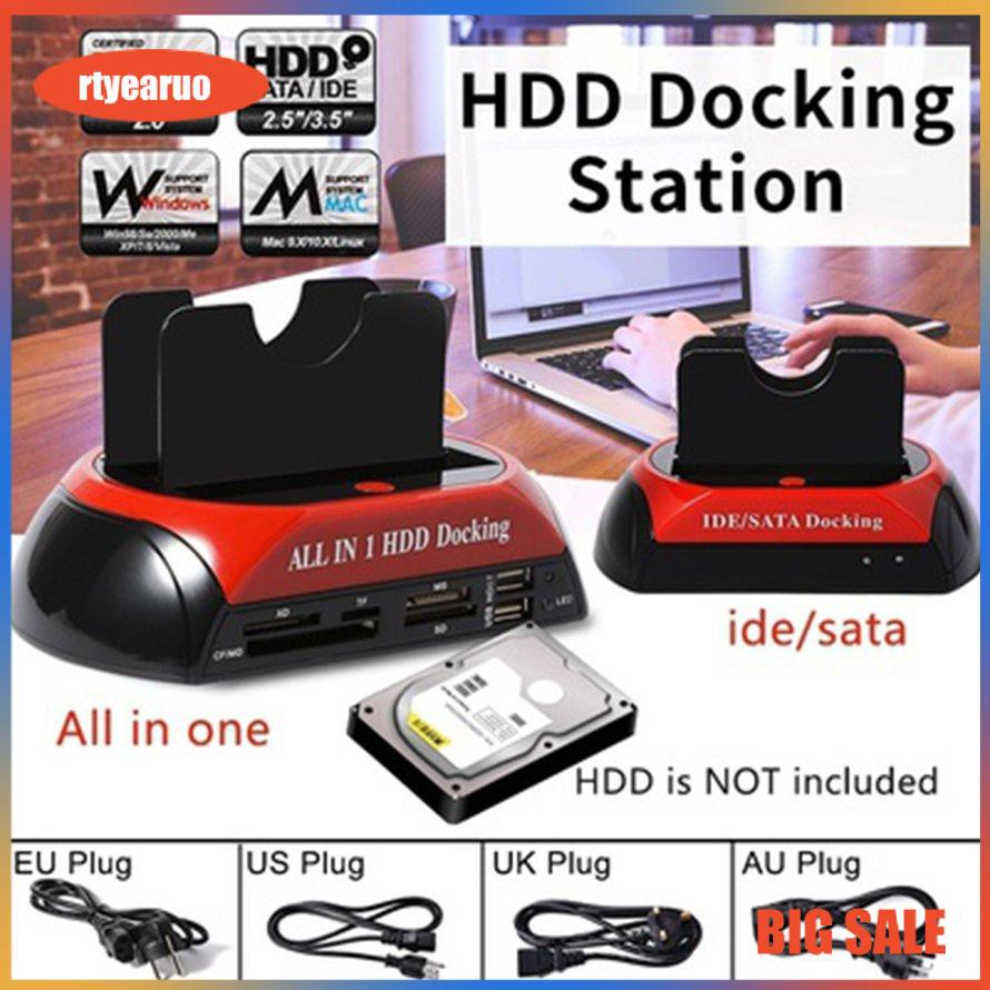 All in 1 HDD Docking 2.5"/3.5" Card Reader IDE SATA Dock Station OTB Function