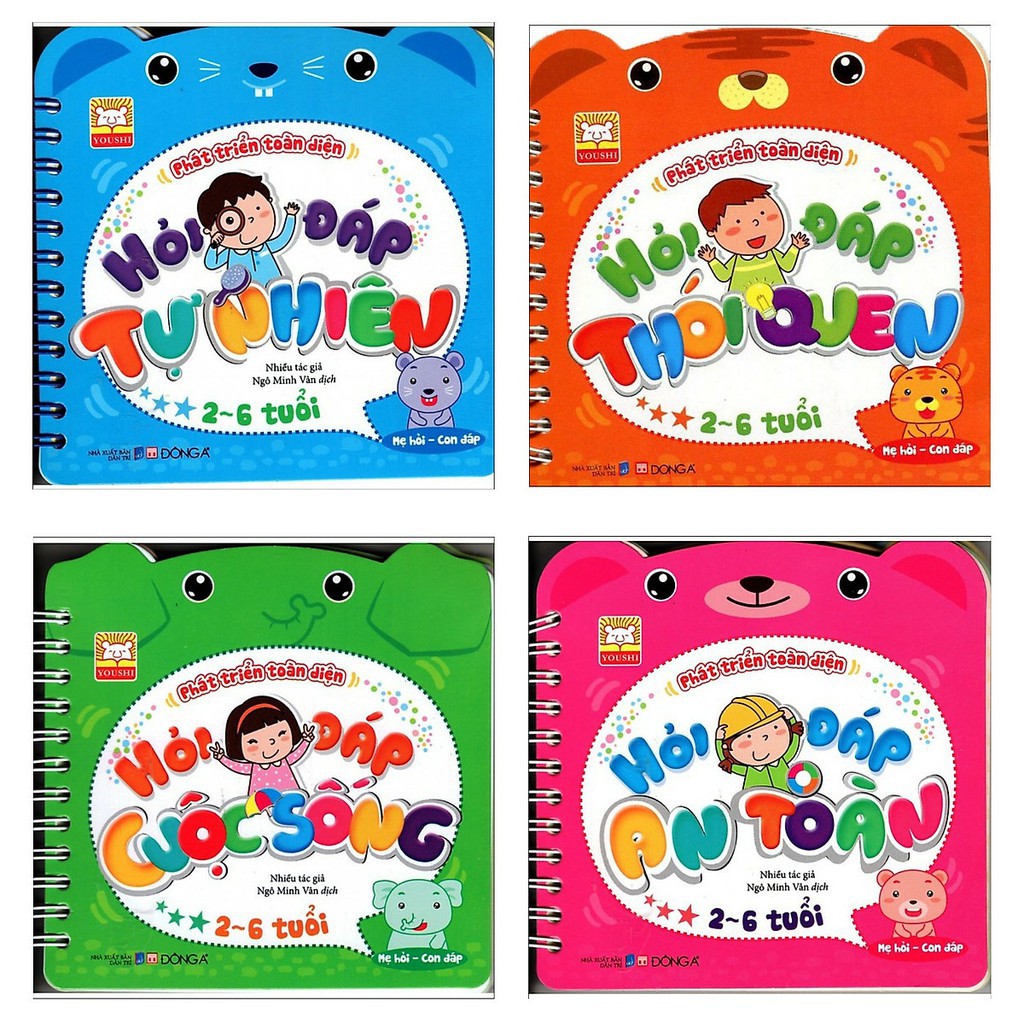 Sách - 4 Cuốn Mẹ Hỏi Con Đáp: Hỏi Đáp Tự Nhiên + Hỏi Đáp An Toàn + Hỏi Đáp Thói Quen + Hỏi Đáp Cuộc Sống