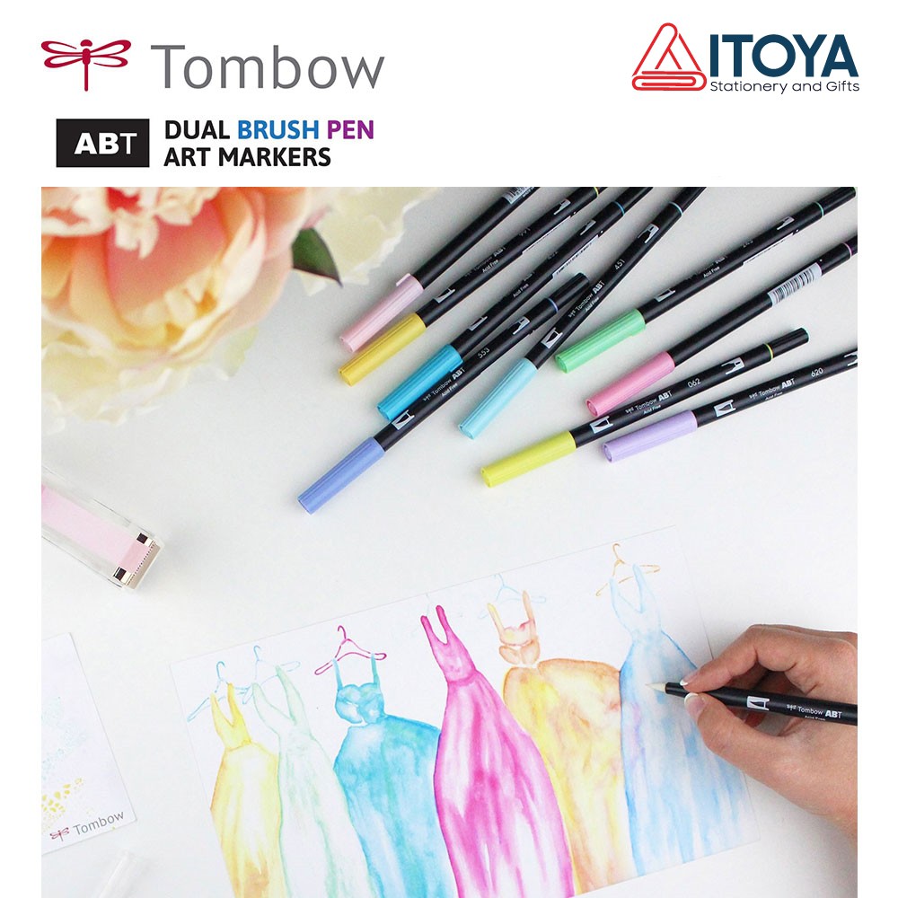 Bộ 10 bút maker Tombow Dual Brush (Pastel series)