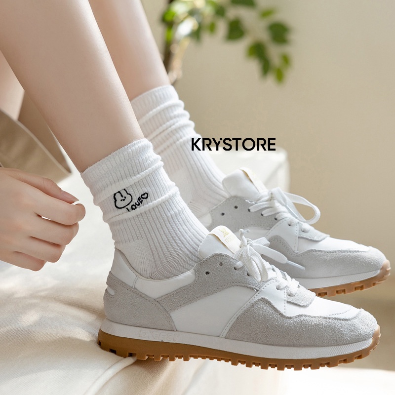 Tất cao cổ, tất nhún hình thêu Cute ,dễ thương Krystore TN13