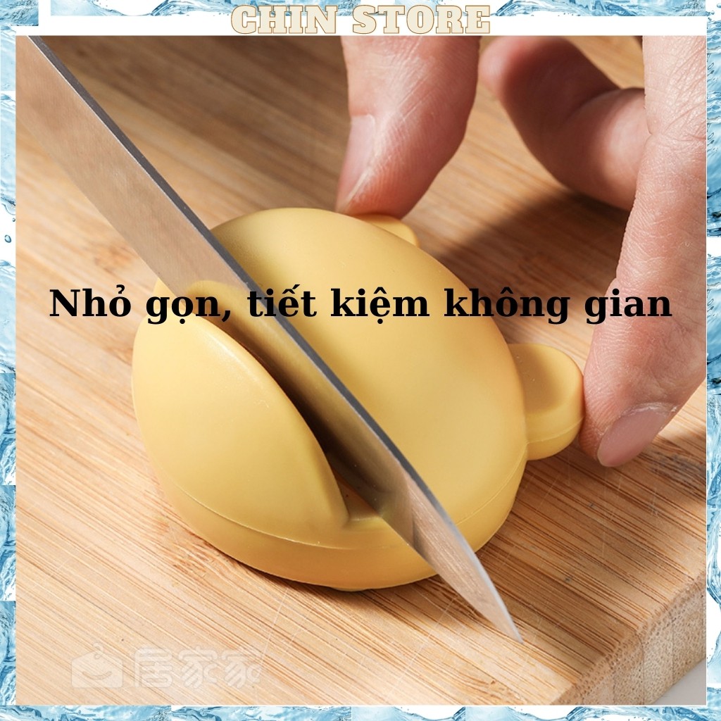 Đá mài mini , dụng cụ mài dao , máy mài dao hình gấu dễ thương 5.5*4.5cm