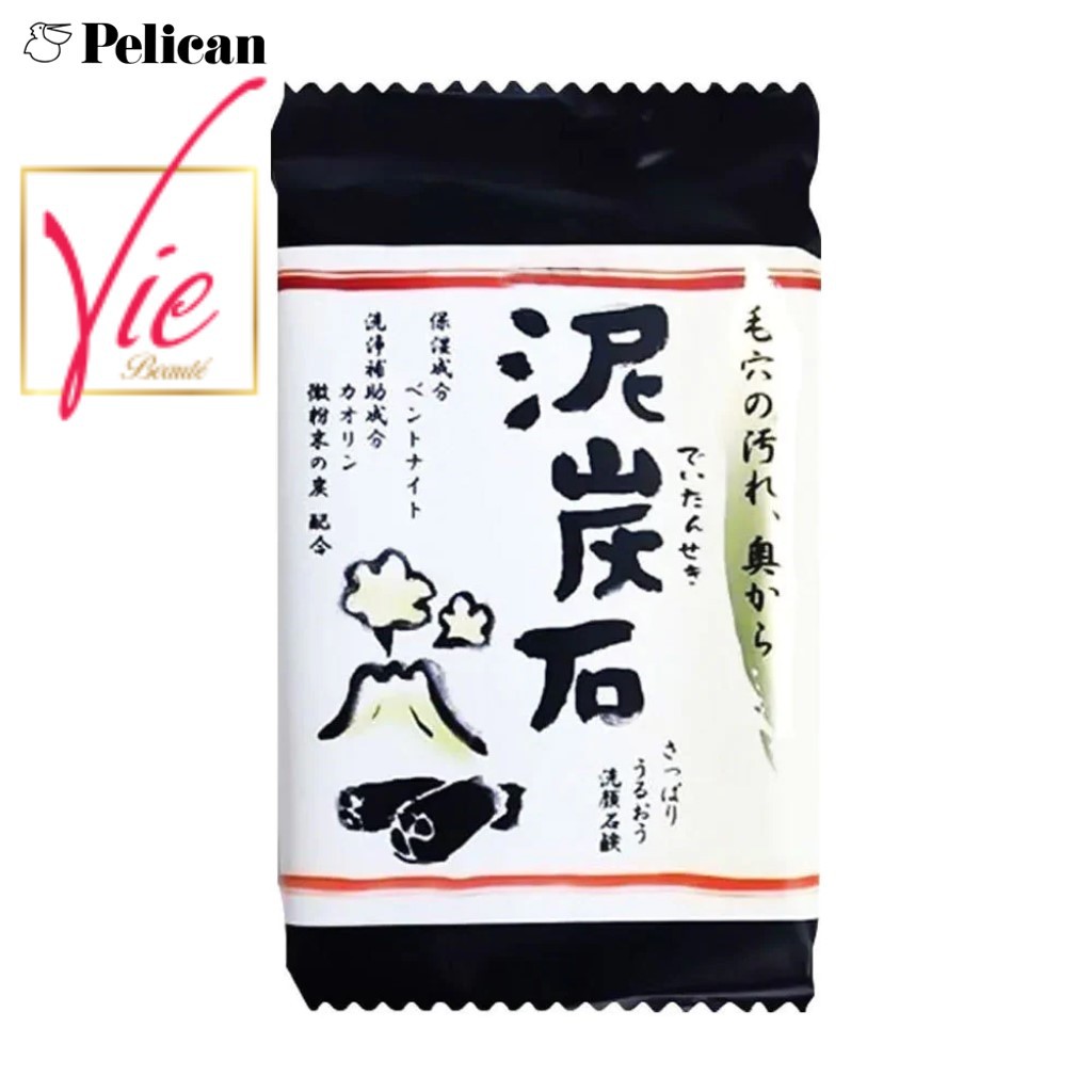 Xà Phòng Rửa Mặt Pelican Deitanseki Facial Soap - Xà bông cục Pelican Nhật than bùn hoạt tính 100g