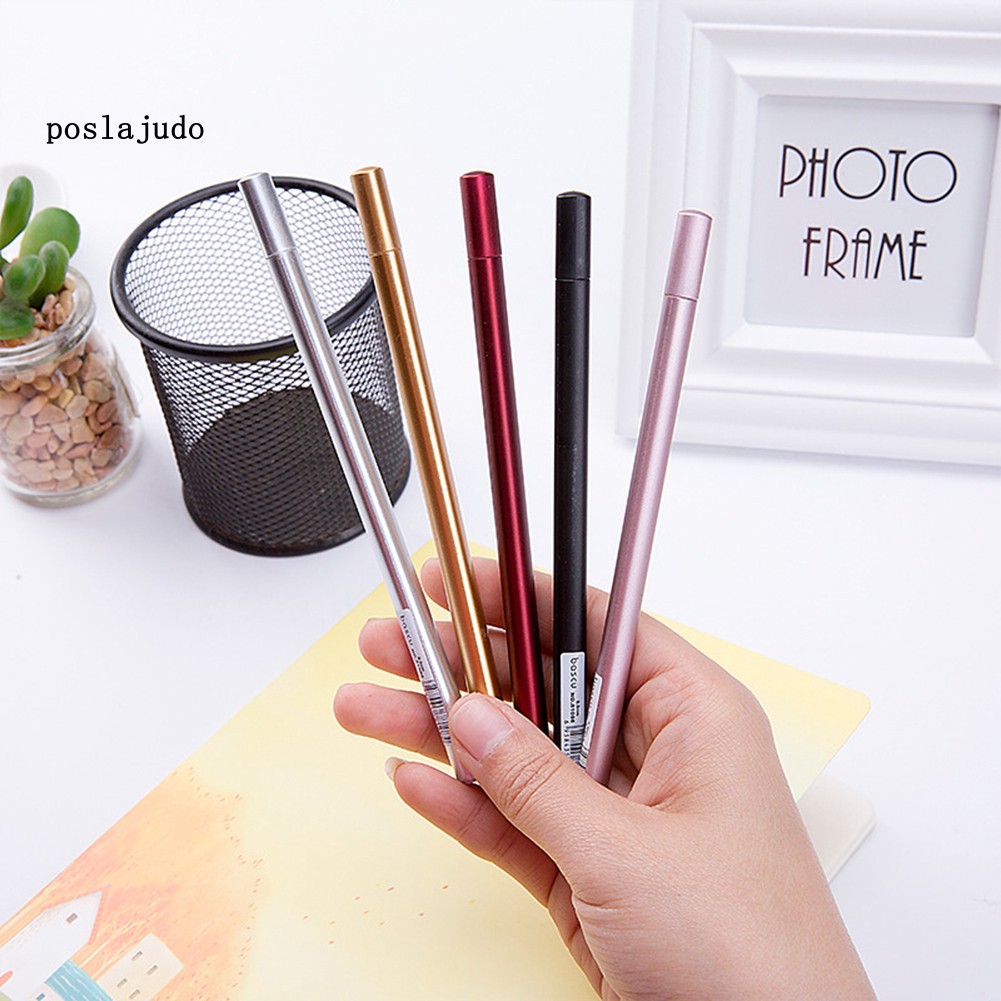 POS_0.5mm Metallic Feel Student Writing Drawing Signing Ink Gel Pen Stationery Gift