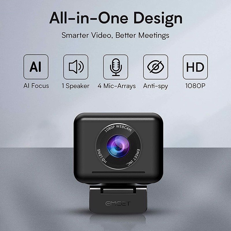 Webcam Tích Hợp Micro Kèm Loa, Góc Rộng 96° Tự Động Lấy Nét, Khử Ồn Khử Vọng Emeet Jupiter