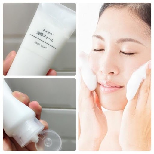SỮA RỬA MẶT ♥𝑭𝑹𝑬𝑬𝑺𝑯𝑰𝑷♥ SỮA RỬA MẶT MUJI FACE SOAP SRUB 120g Nhật Bản