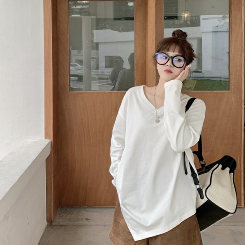 Áo thun nữ tay dài thời trang mùa thu phong cách Hàn Quốc