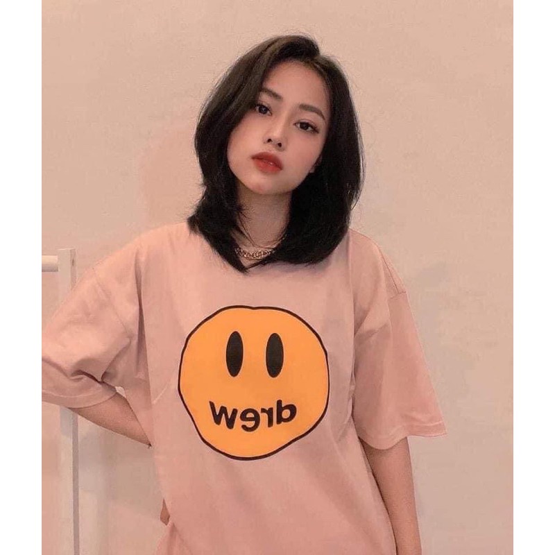 Áo thun tay lỡ Drew Mặt Cười áo thun unisex nam nữ form rộng oversize chất liệu cotton 46 Clothing | BigBuy360 - bigbuy360.vn