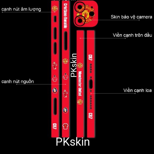 Miếng dán skin viền in hình cho iPhone 12, 12 pro, 12 pro max, 12 mini theo yêu cầu(bộ 4)