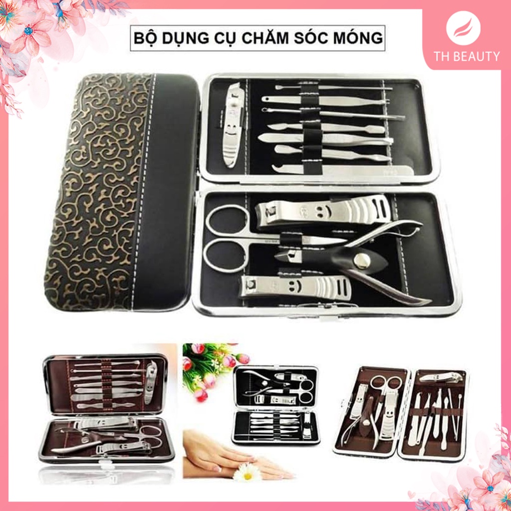 &lt;THẬT 100%&gt; Bộ dụng cụ, kiềm chăm sóc móng 12 món bộ lớn