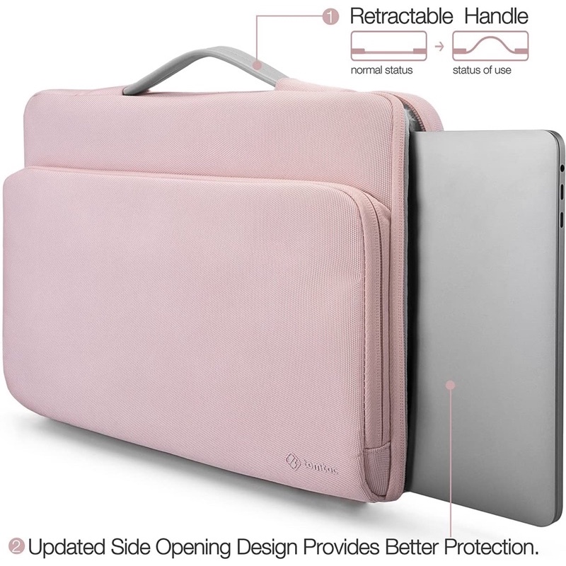 TÚI XÁCH CHỐNG SỐC TOMTOC (USA) BRIEFCASE MACBOOK PRO 14″/AIR 13” 2017 PINK GRAY DARK BLUE