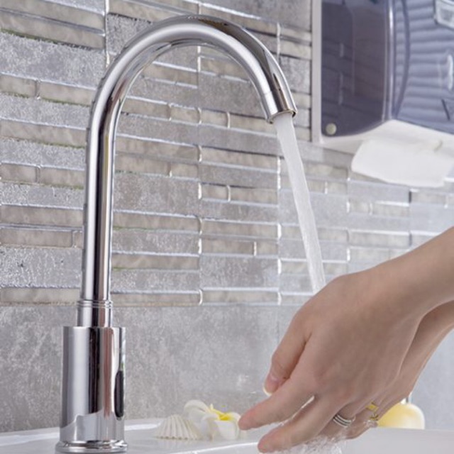 VÒI CẢM ỨNG TỰ ĐỘNG DÙNG CHO LAVABO, VÒI BẾP RỬA CHÉN, NHÀ HÀNG TRƯỜNG HỌC, BỆNH VIỆN