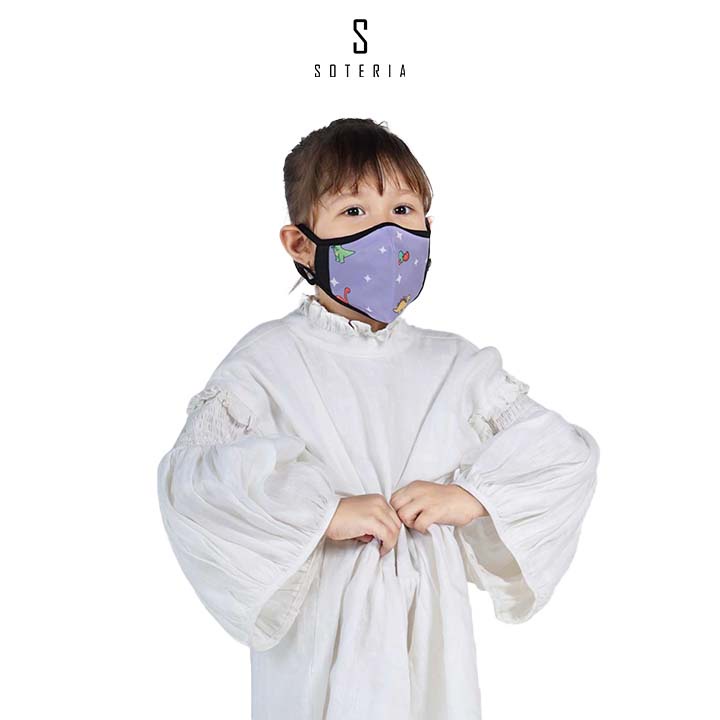 Khẩu trang tiêu chuẩn Quốc Tế SOTERIA Dino ST072 - Bộ lọc N95 BFE PFE 99 lọc đến 99% bụi mịn 0.1 micro- Size S,M,L