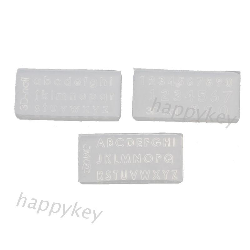 Set 3 Khuôn Silicon Làm Mặt Dây Chuyền Hình Chữ Cái