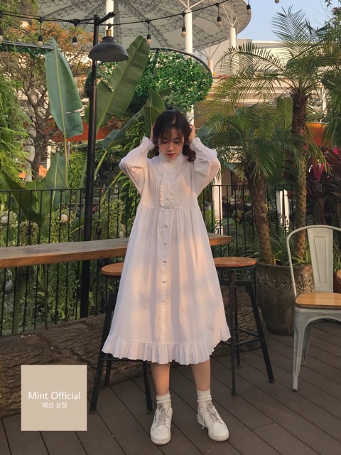 Đầm dài nút bọc VD001 madebymint | BigBuy360 - bigbuy360.vn