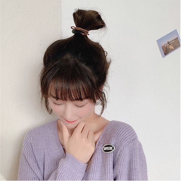 Dây buộc tóc nhựa bóng sang chảnh phong cách vintage Hàn Quốc