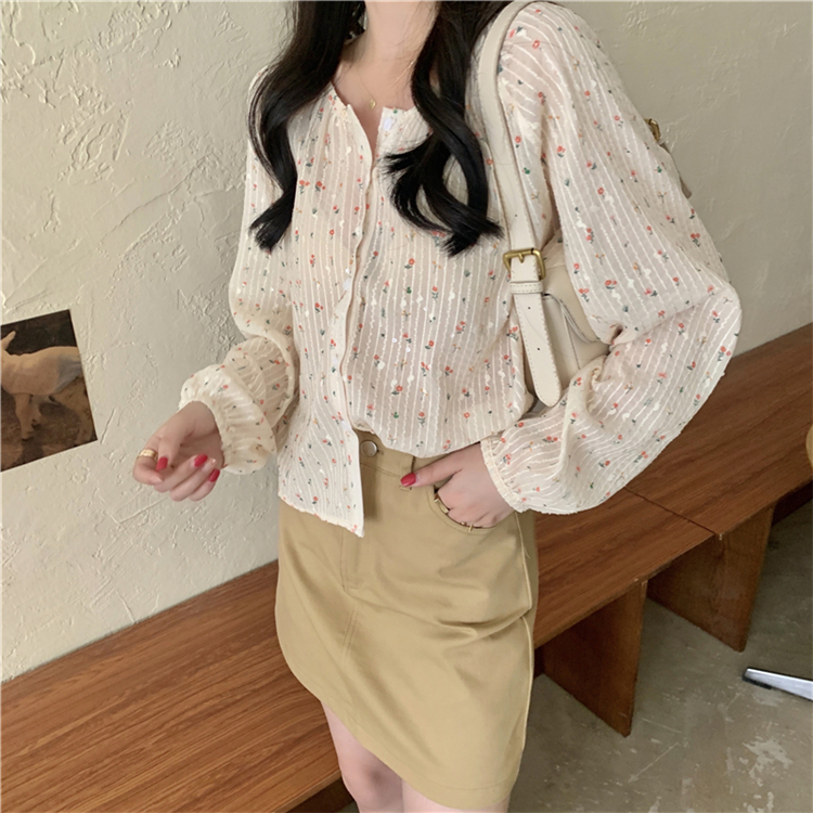 Áo Sơ Mi Voan Hoa Thiết Kế Thời Trang Dành Cho Nữ 42224