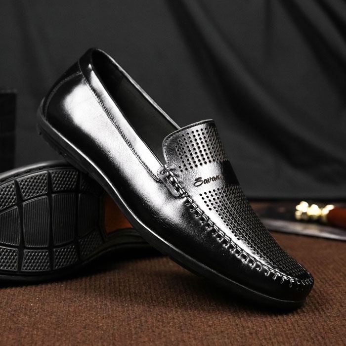 Giày lười nam đẹp chính hãng Cavan đục lỗ Lazer thoáng mát cho mùa hè C11169