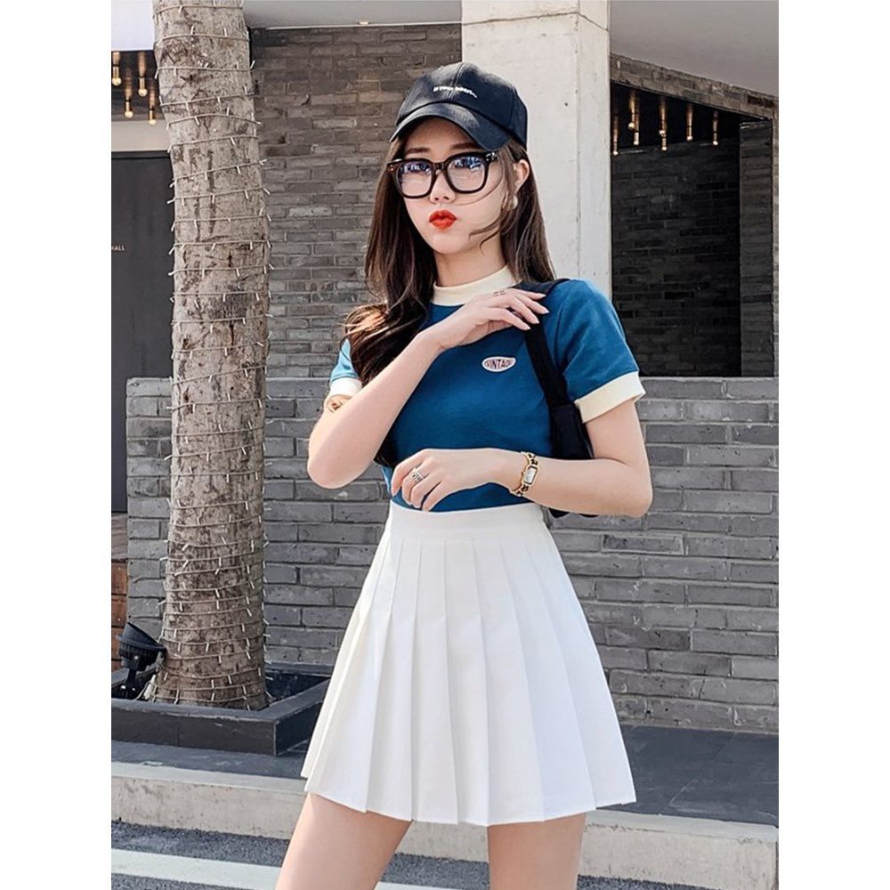 Chân Váy Xếp ly Kaki màu Chữ A Dáng ngắn Váy Thiết Kế xếp ly | BigBuy360 - bigbuy360.vn