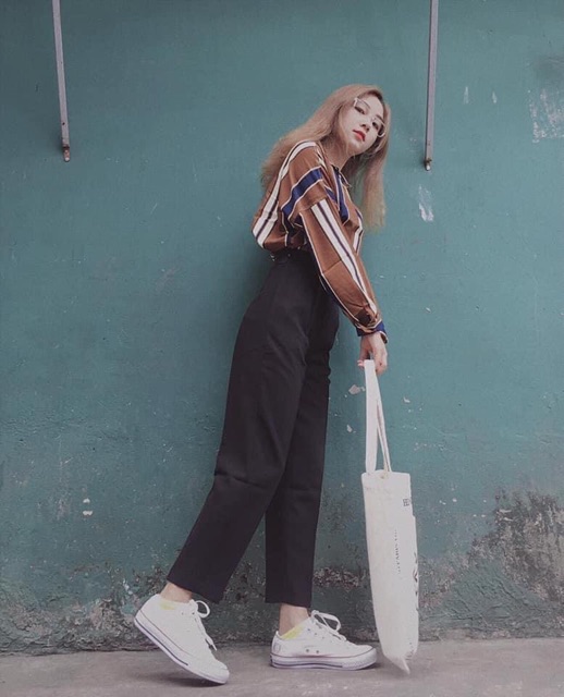 QUẦN TÂY LƯNG CAO PHỐI THUN SAU ( dây kéo bên ) | BigBuy360 - bigbuy360.vn