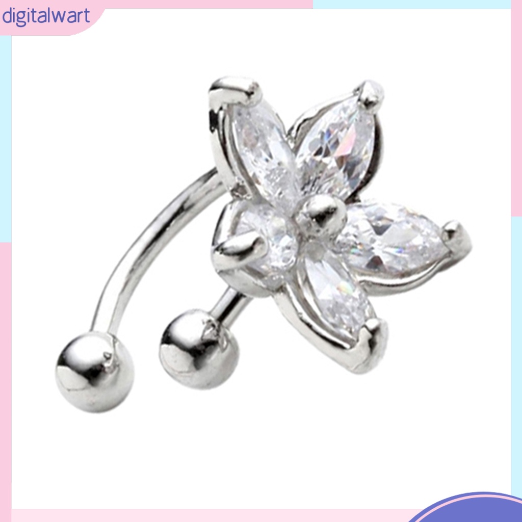 Khuyên kẹp vành tai hình hoa đính đá thời trang cho nữ