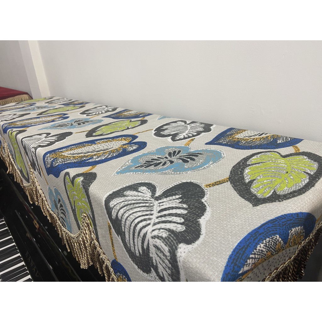 Khăn Phủ Đàn Piano Họa Tiết Lá Cây