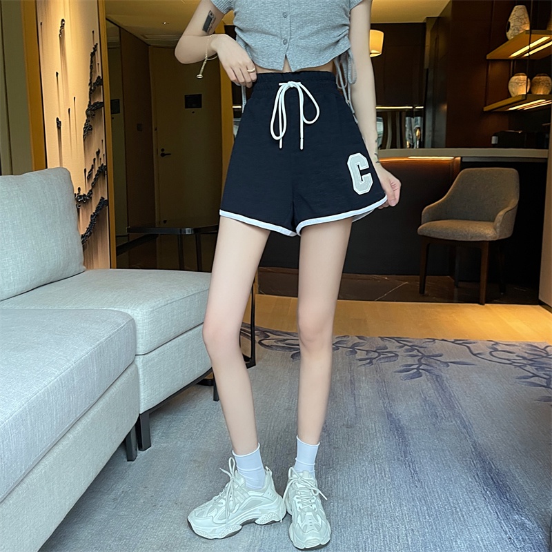 SUXI Quần Short Thể Thao Lưng Cao Ống Rộng Màu Sắc Đơn Giản Dễ Phối Đồ Cho Nữ