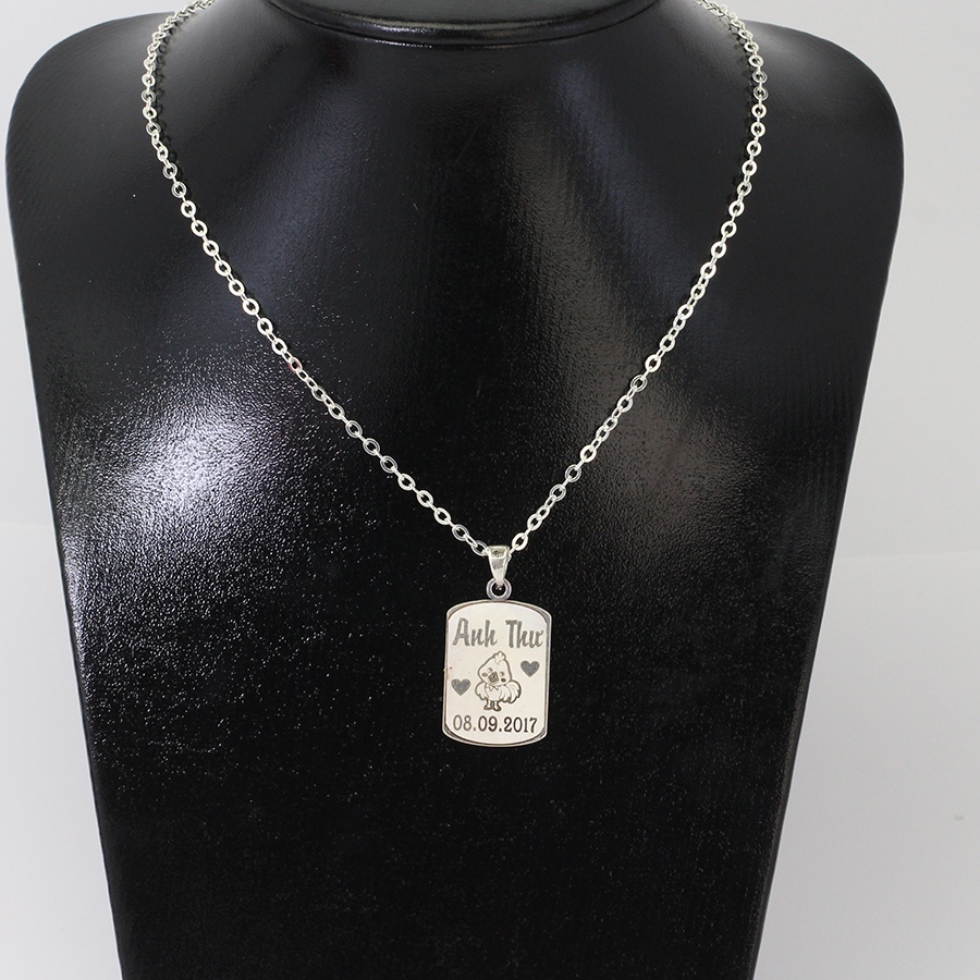 Dây chuyền bạc cho bé hình con gà khắc tên DCT0079 Trang Sức TNJ