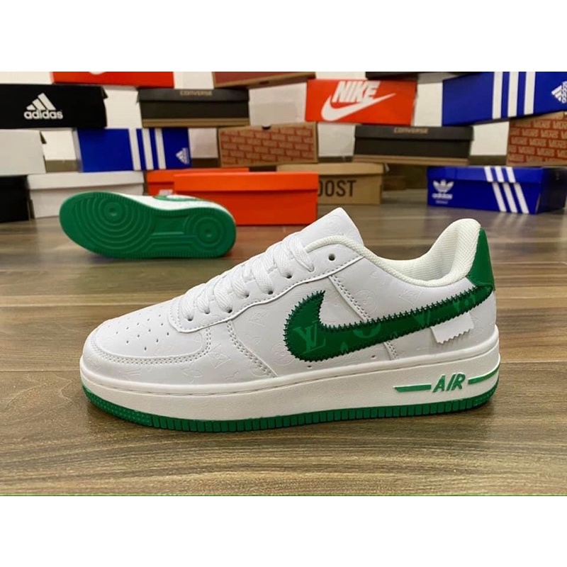 Giày sneaker Af1 LV xanh, vàng full box+ bill