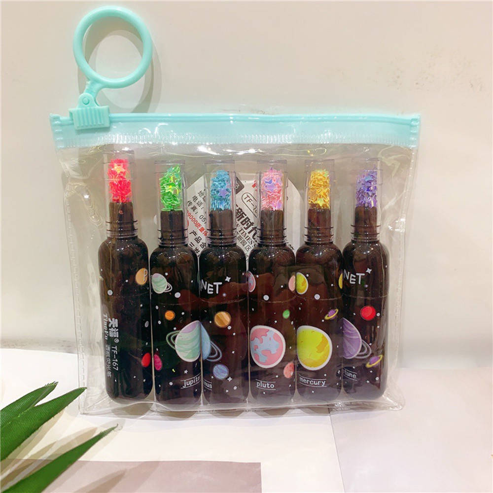 Set 6 Bút Dạ Quang Hình Chai Rượu Dễ Thương