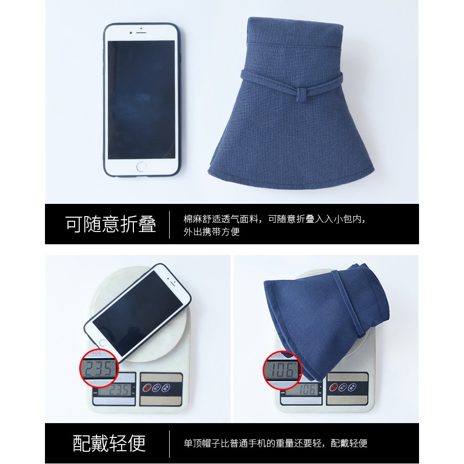 Nón Tai Bèo Vải Lanh Cotton Màu Sắc Đơn Giản Phong Cách Nhật Bản