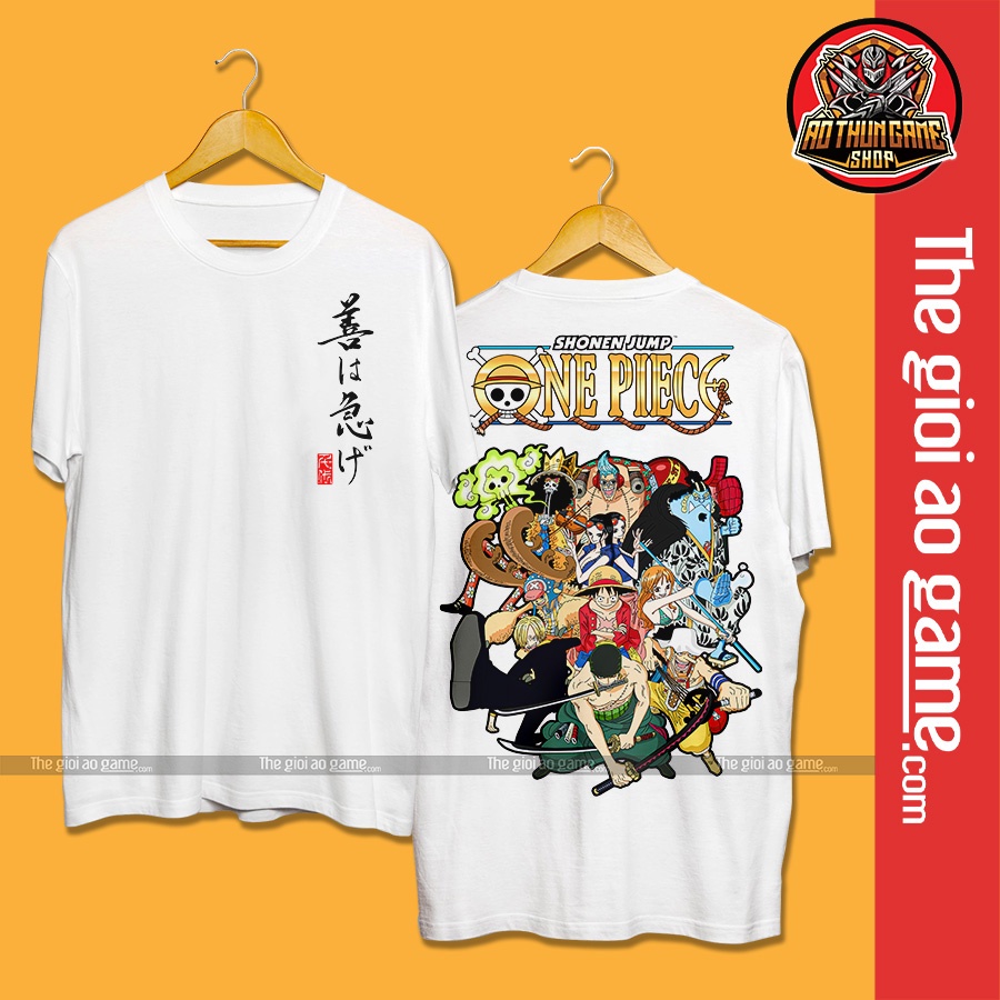 Áo one piece luffy nam nữ Áo thun one piece luffy trắng form rộng unisex cotton co giãn thoáng mát TGAG 09