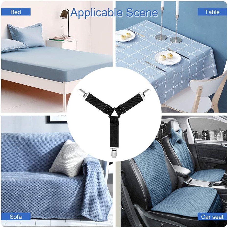 Bộ 4 dây căng ga trải giường 3 kẹp dễ điều chỉnh