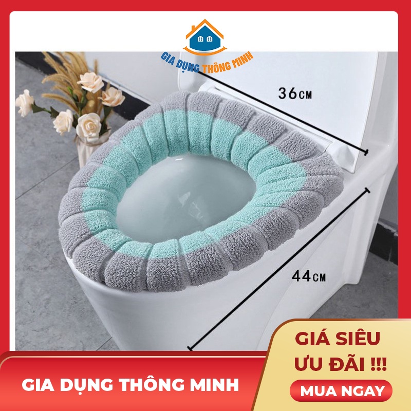 Miếng Lót Bồn Cầu Nỉ Lông Chống Lạnh, Pha Màu Vô Cùng Mềm Mại, Êm Ái 88206