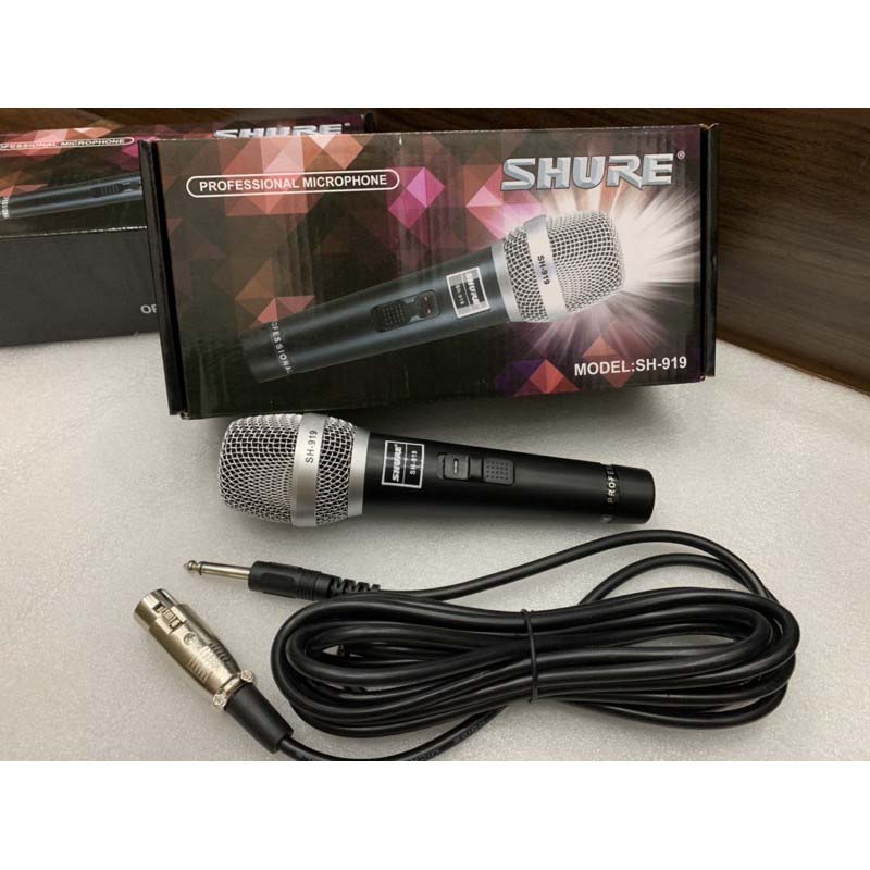 Micro Hát Karaoke có dây cao cấp Shure SH-919 Âm Thanh Chuẩn , Hát Hay Hàng Chính Hãng  – Bảo hành 24 Tháng