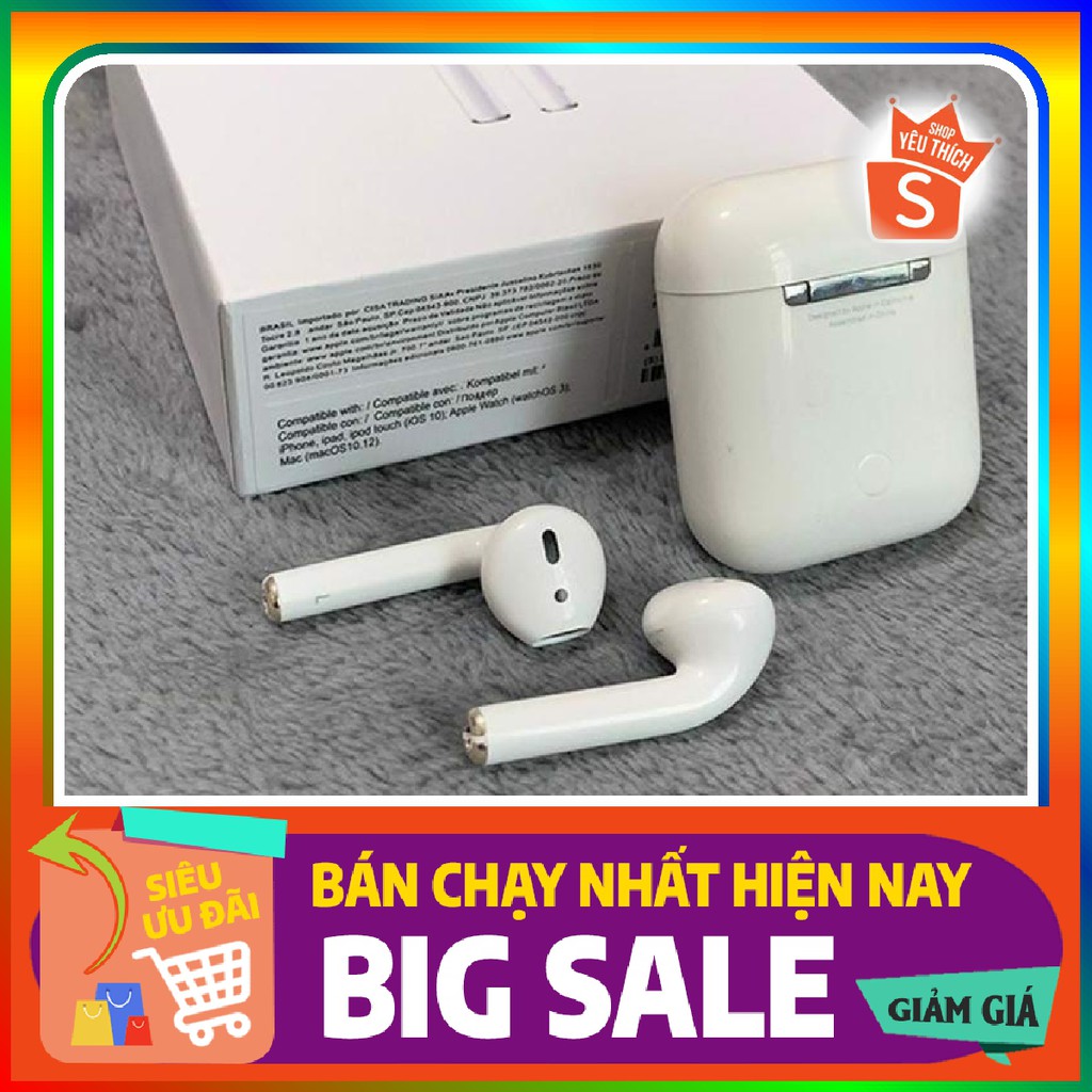 Tai nghe iPod2 Bluetooth không dây Airpod 2 1 : 1 chip jerry định vị đổi tên cao cấp BH 1 đổi 1