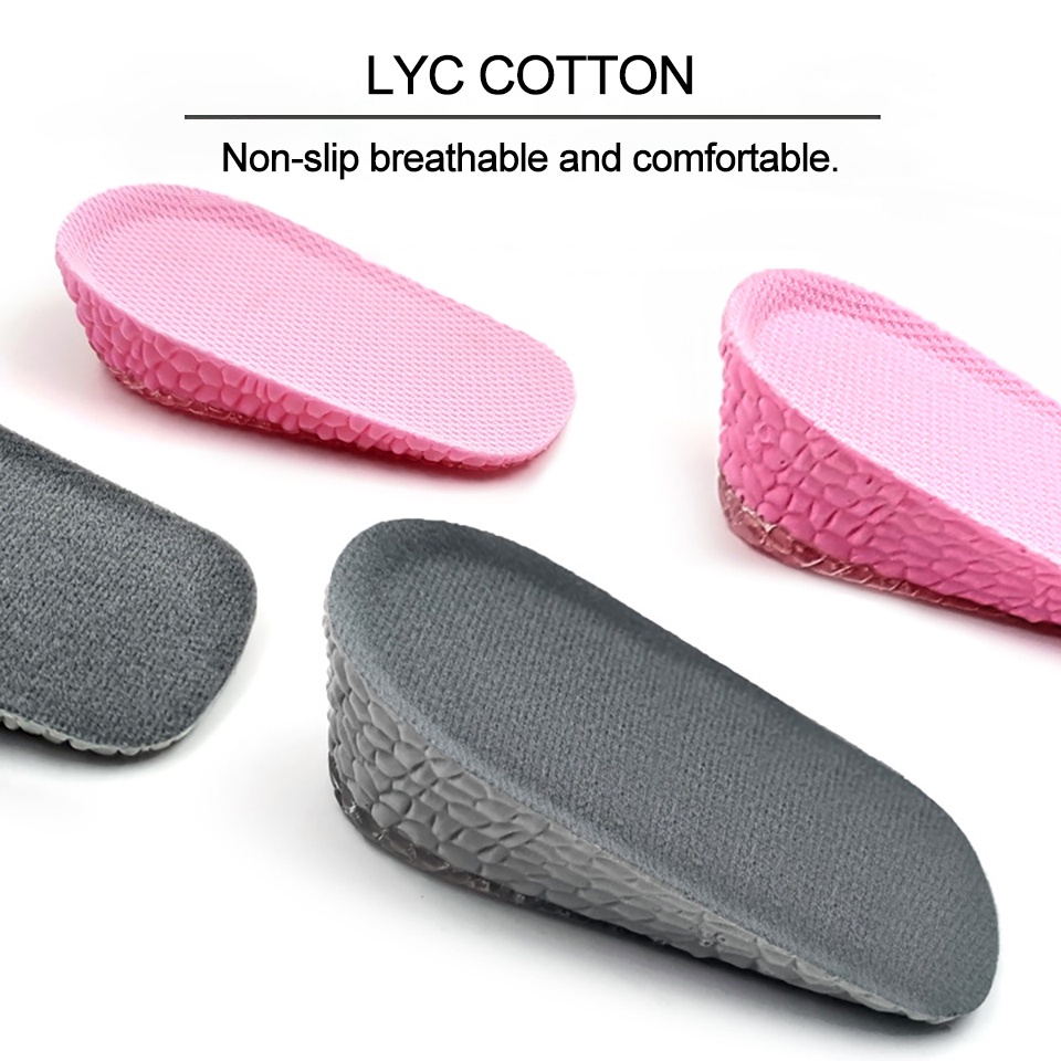 GTUBIKE Miếng lót giày tăng chiều cao bằng silicon chống trượt giảm xóc dành cho nam và nữ
