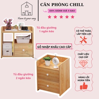 Tủ Đầu Giường Gỗ Với Chất Liệu Gỗ Bền Đẹp Cao Cấp, Khung Gỗ Chắc Chắn |Kệ Để Đầu Giường Được Sơn Phủ Melanin Chống Mọt