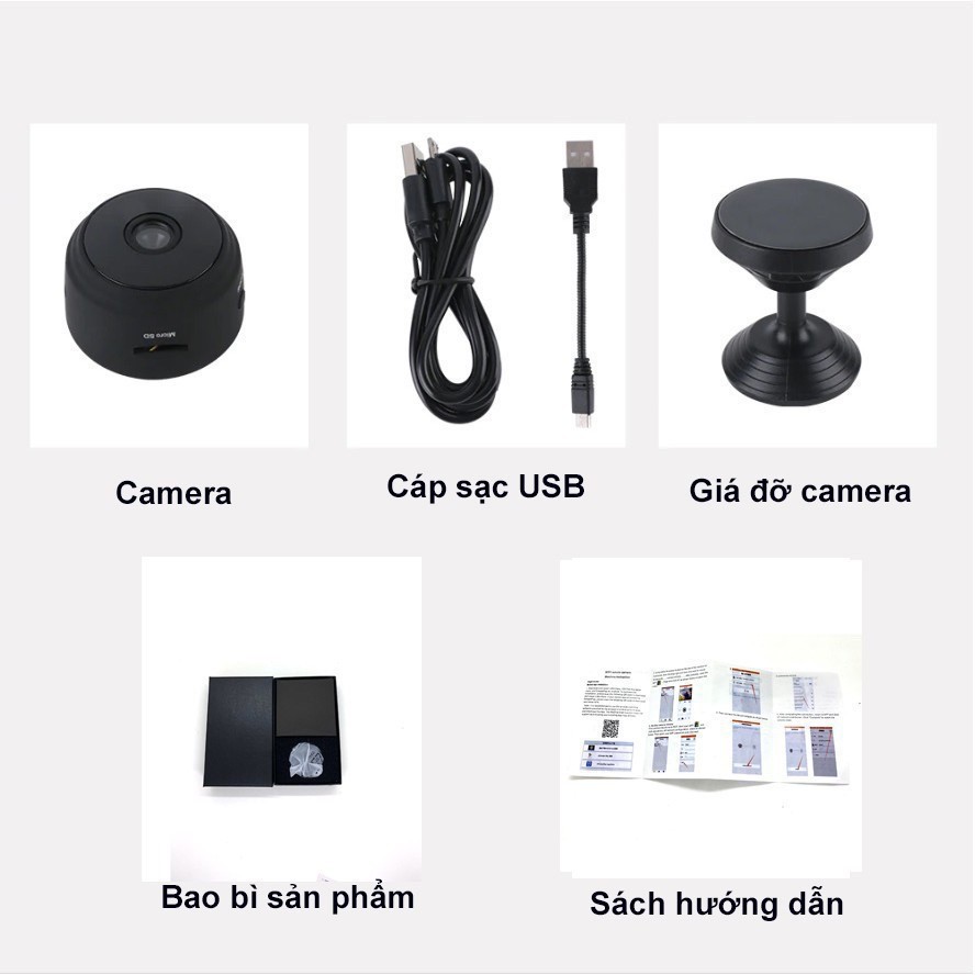 🌈𝑭𝑹𝑬𝑬𝑺𝑯𝑰𝑷🌈 Camera Chống Trộm A9s Độ Nét Cao [BH 12 THÁNG] Kết Nối Wifi, Có App Điều Khiển