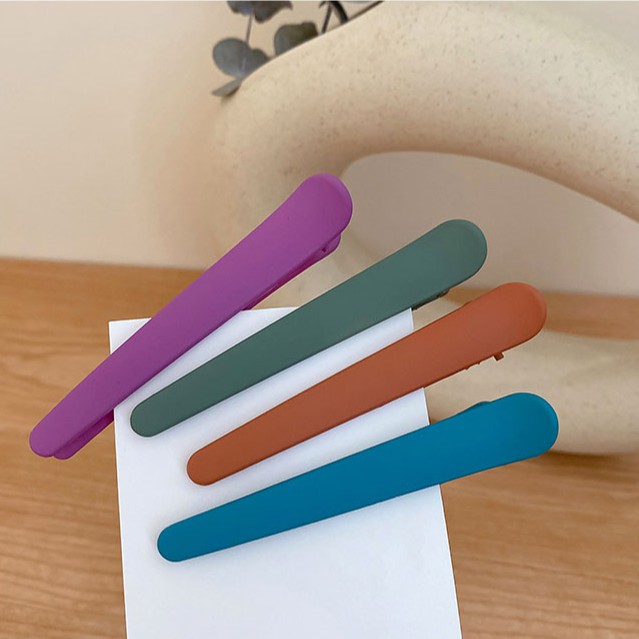 1 Kẹp Tóc Nhựa Màu Trơn Phong Cách Hàn Quốc Cho Nữ (Hairclips)